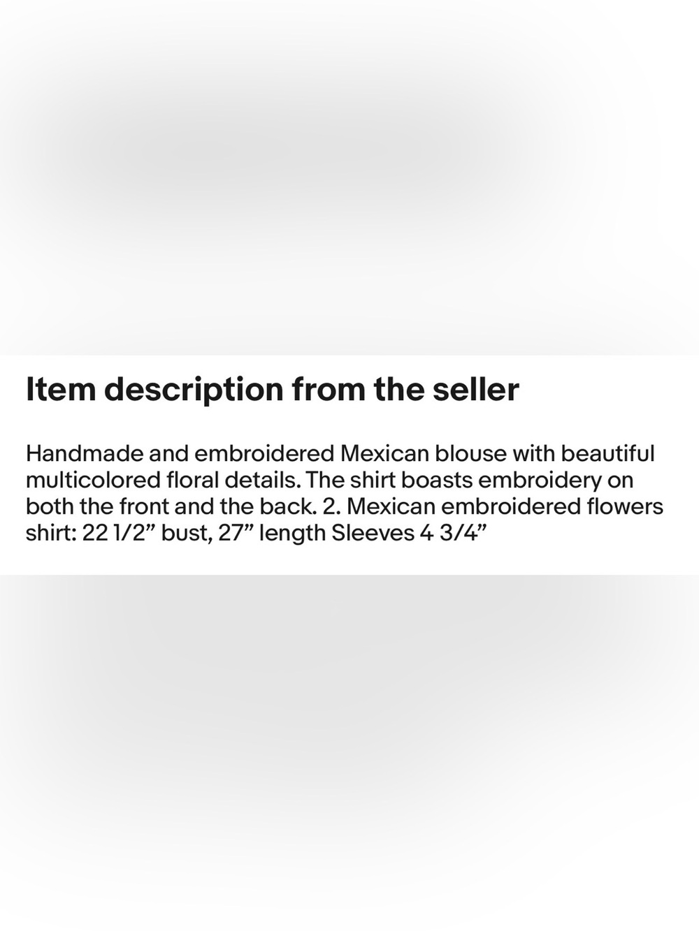 White Embroidered Women’s Peasant Top Mexican Hand Made Floral Yoke XL - Picture 15 of 15
